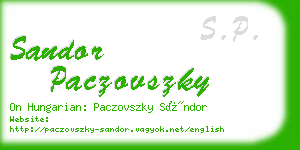 sandor paczovszky business card